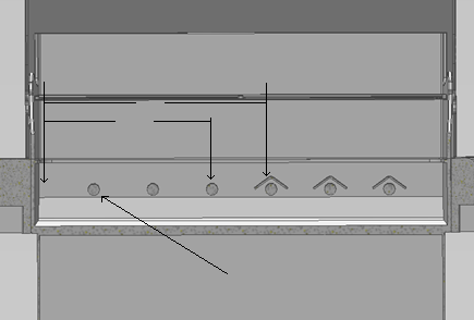 Front view of standard propane grill