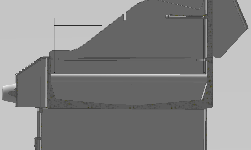 Cross-section view of standard propane grill